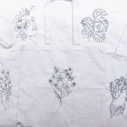 Embroidered canvas tote bag