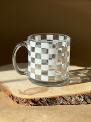 Checkerboard Glass Mug