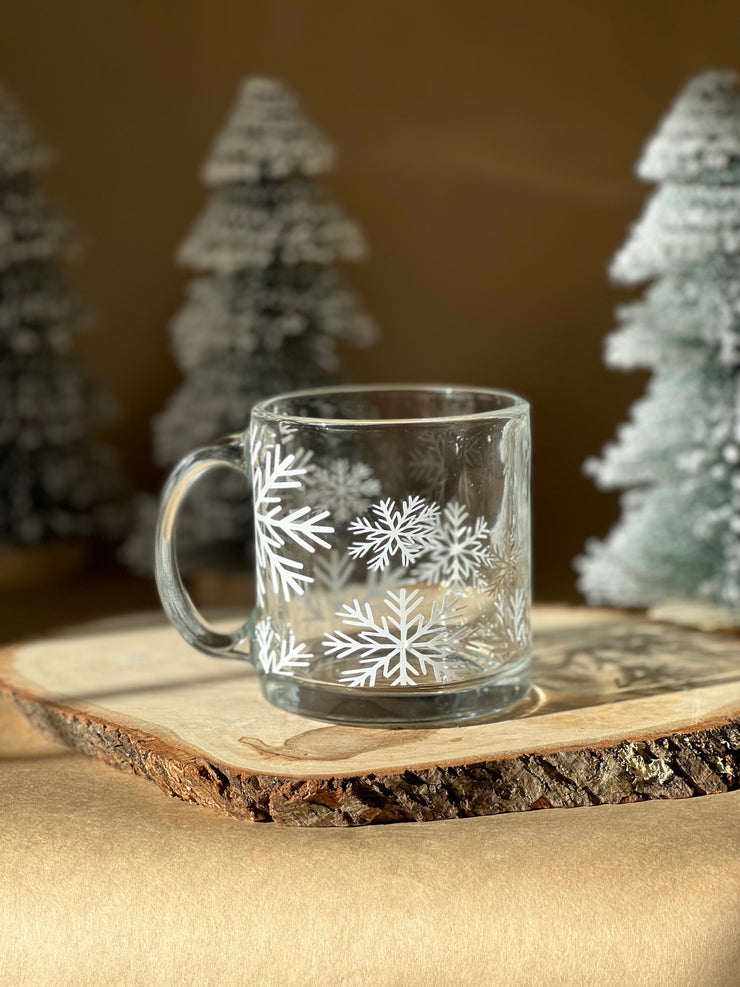 Snowflake Glass Mug
