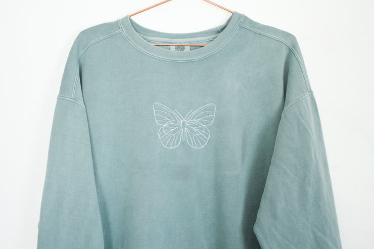 Butterfly Embroidered Crewneck