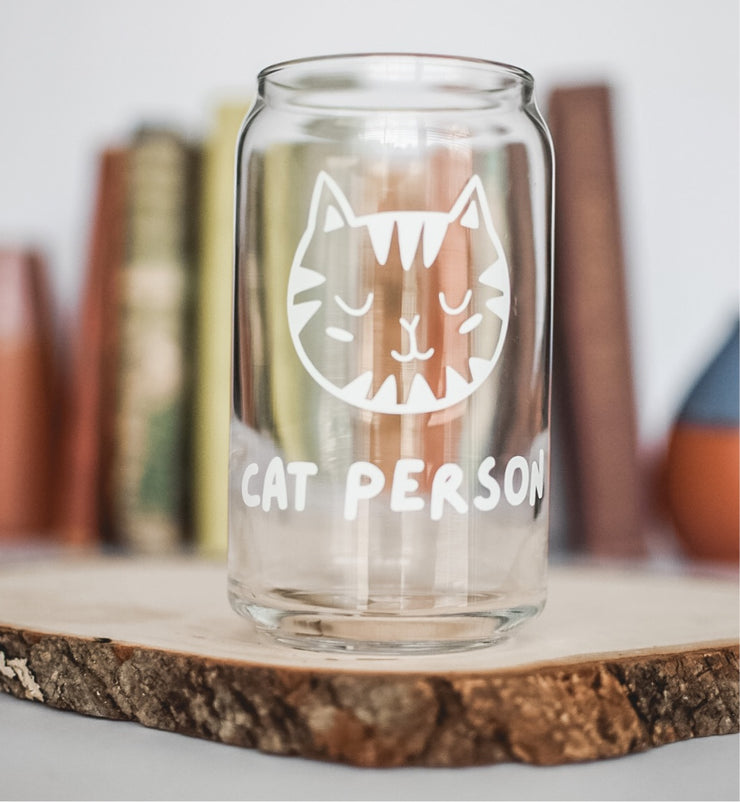 Cat Person Glass